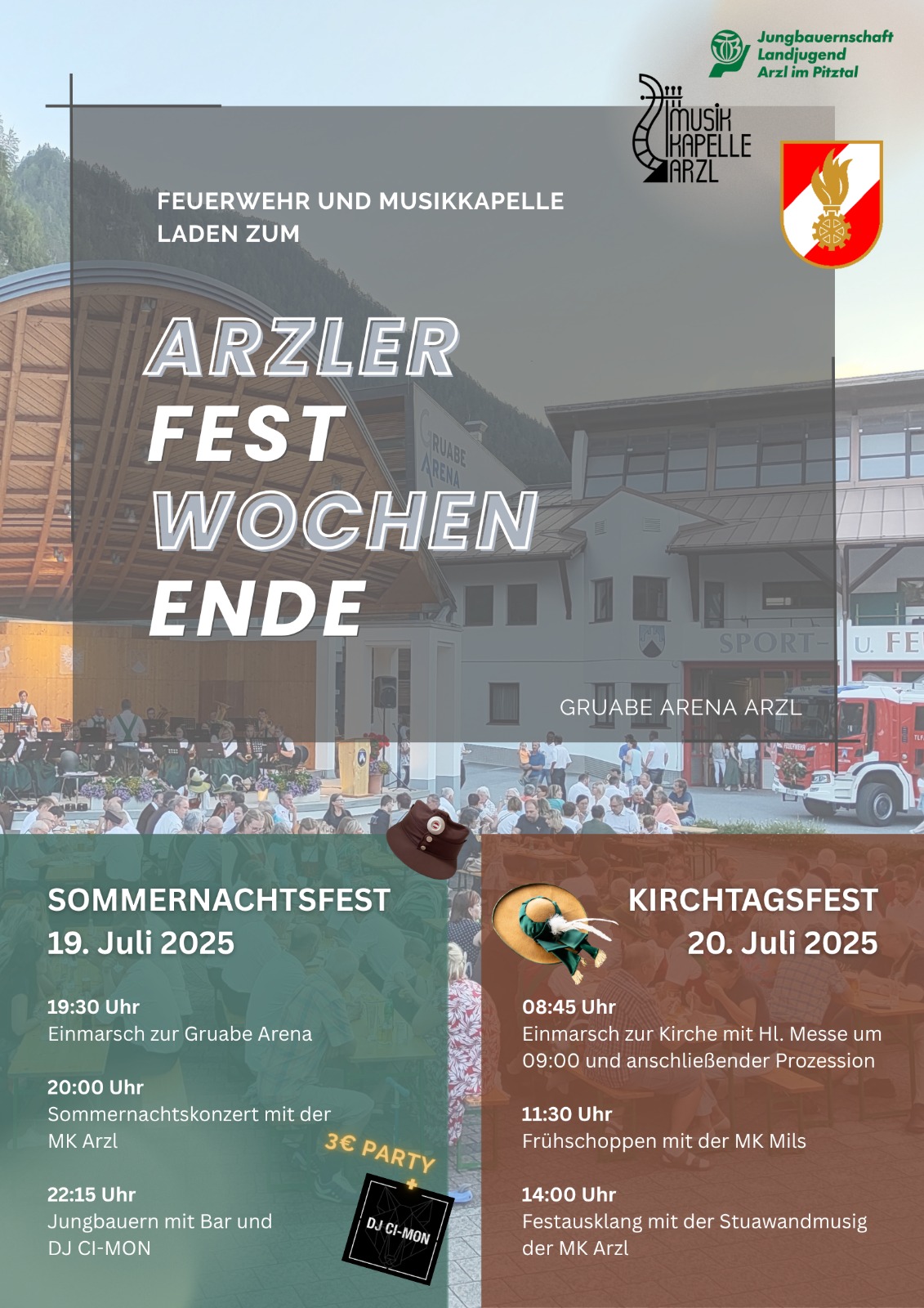 Arzler Festwochenende Kirchtag 2025